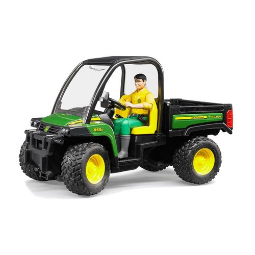 רנג'ר ג'ון דיר + בובה - Bruder John Deere Gator 855D 02490