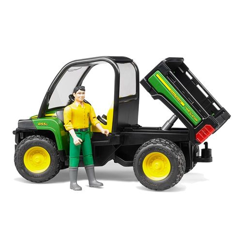 רנג'ר ג'ון דיר + בובה - Bruder John Deere Gator 855D 02490