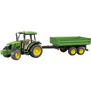 טרקטור עם עגלה - 2108 BRUDER JOHN DEERE 5115M TRACTOR WITH TIPPING TRAILER