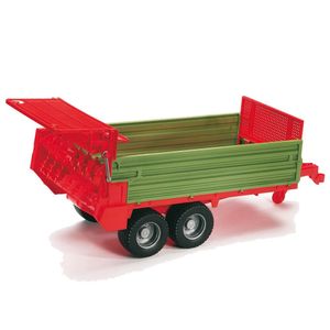 עגלה לטרקטור ירוקה ואדומה - 02209 BRUDER