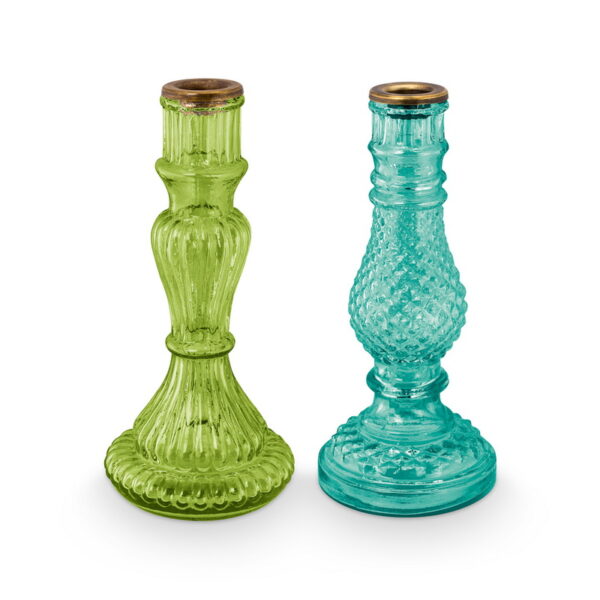 סט 2 פמוטי זכוכית Home deco צבעוני