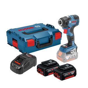 מברגת אימפקט GDR 18V-200 זוג סוללות 4.0AH ומטען Bosch