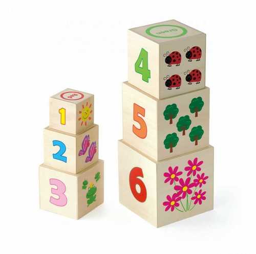מגדל 6 קוביות מספרים חיות - ויגה