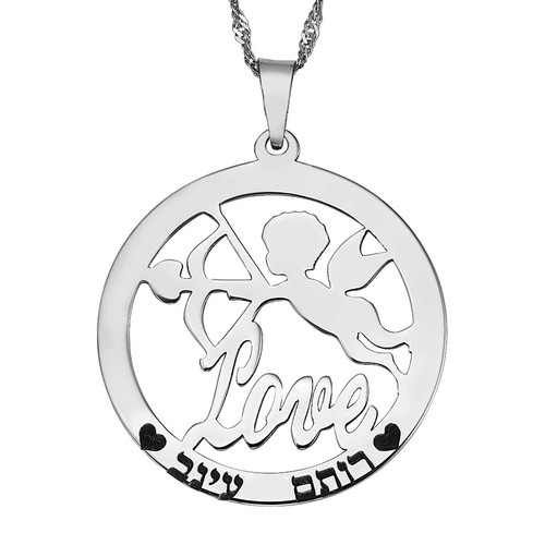 שרשרת ותליון חותם קופידון מזהב 14K