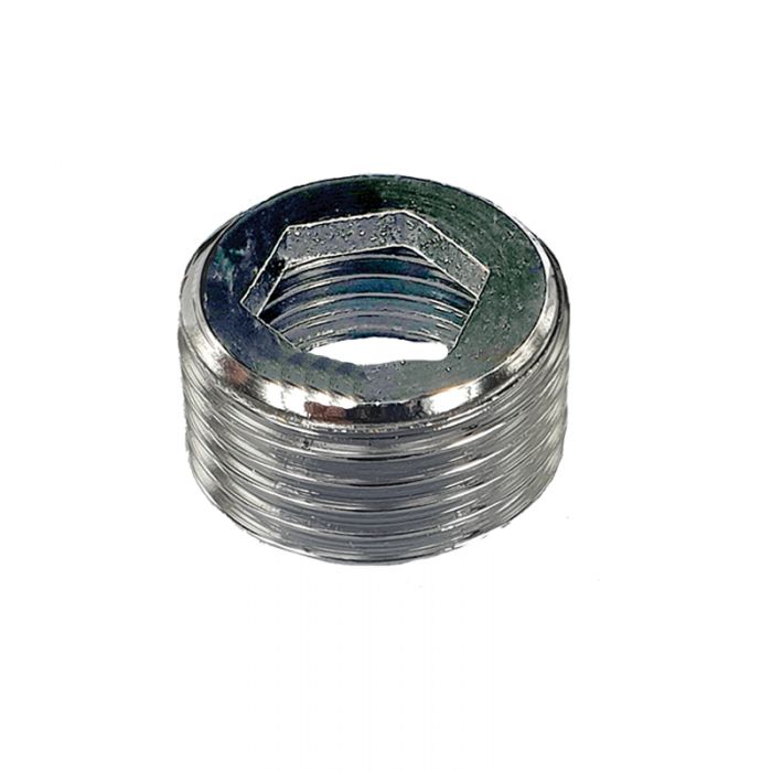 בושינג כרום לאינסטלציה - הברגת 3/8" פנים, הברגת חוץ 1/2".