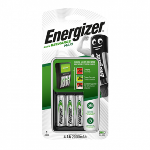 מטען 8 שעות מקסי עם 4 סוללות ENERGIZER AA אנרג’ייזר 