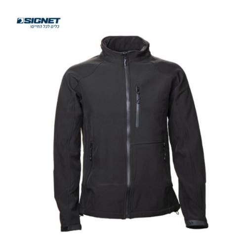 מעיל סופטשייל Soft-Shell איכותי שחור | מידות S-XXL | סיגנט Signet