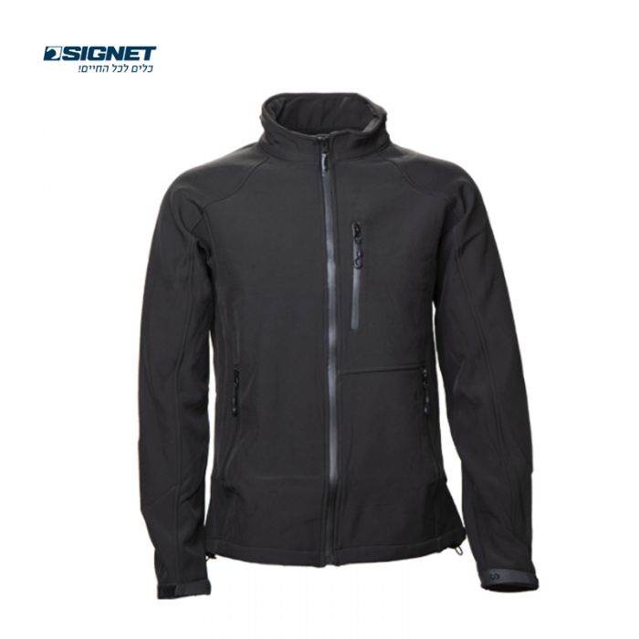 מעיל סופטשייל Soft-Shell איכותי שחור | מידות S-XXL | סיגנט Signet