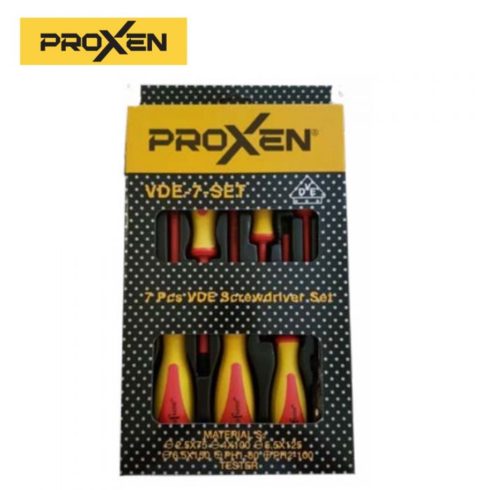 סט 7 מברגים מבודדים מק"ט VDE-7-SET מתוצרת PROXEN פרוקסן