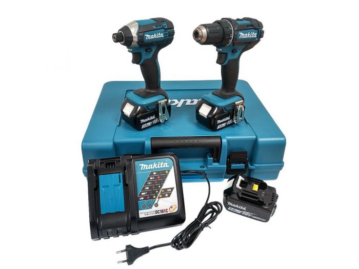 סט ליתיום 18V אימפקט + מברגה/מקדחה 3 סוללות MAKITA DLX2127MX1 4Ah מקיטה