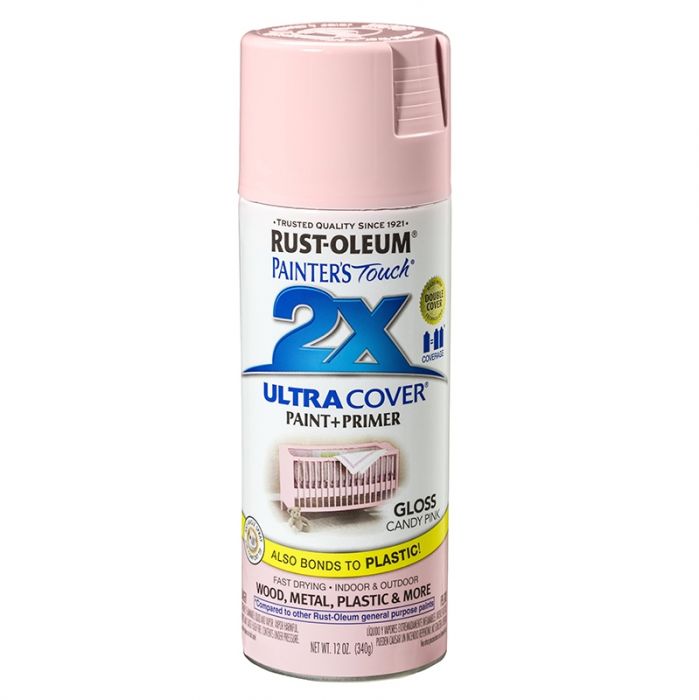 ספריי צבע 2X ורוד סוכריה מבריק 340 גרם RUST-OLEUM