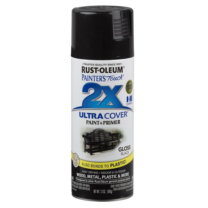 ספריי צבע 2X שחור מט RUST-OLEUM