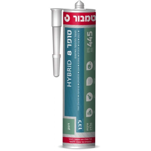 סופר 8 לבן היברידי לאיטום והדבקה 445 גרם Hybrid טמבור