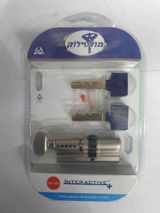 צילינדר גלגל +®Interactive אינטראקטיב+ 76 מ"מ (43|33) עם כפתור - מולטילוק MULTLOCK