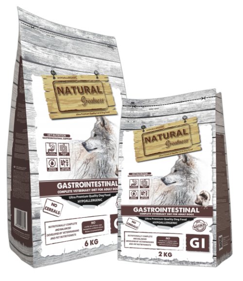 נטורל גרייטנס גאסטרו אינטסטינל לכלב בוגר Natural Greatness Gastrointestinal - במשקל 2 ק