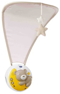 מובייל מקרין אור ירח וכוכבים עם 3 אפשרויות הקרנה ומנגינות - בז