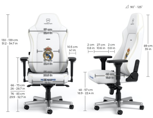 כסא גיימינג Noblechairs HERO Gaming Chair Real Madrid Edition
