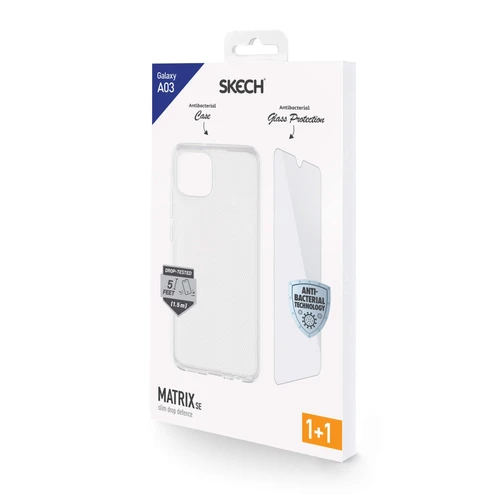 סט כיסוי ומגן מסך Skech Galaxy A03 דגם Matrix שקוף