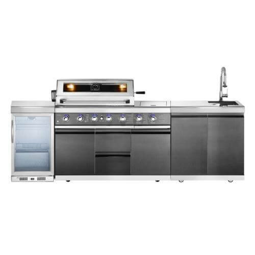 מטבח חוץ שחור 6 מבערים + מבער אחורי, כיור ומקרר  Z GRILLS BLACK EDITION