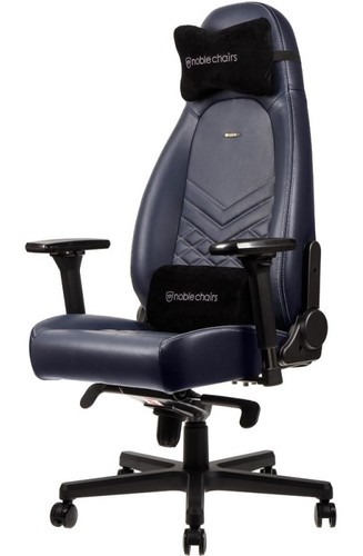 כסא גיימינג עור אמיתי Noblechairs ICON Real Leather Gaming Chair Blue/Graphite