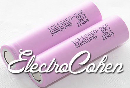  זוג סוללות icr 18650 2600mah SAMSUNG