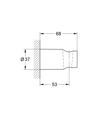 מידות 26102000 GROHE | מאחז קיר למזלף פינוק גרואה VITALIO | לא מתכוונן.