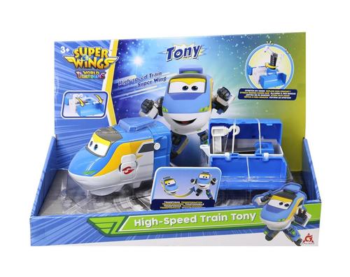 מטוס על טוני המשתנה לרכבת מהירה עם תרמיל גב נפתח עם מנוף 