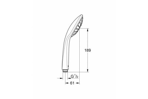 מידות GROHE 27315000 | מזלף למקלחת גרואה VITALIO JOYE | מצב זרימה אחד 110 מ