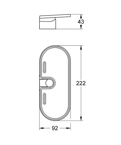 מידות 27725000 GROHE | סבוניה למוט גרואה VITALIO UNIVERSAL | קוטר 22Ø מ