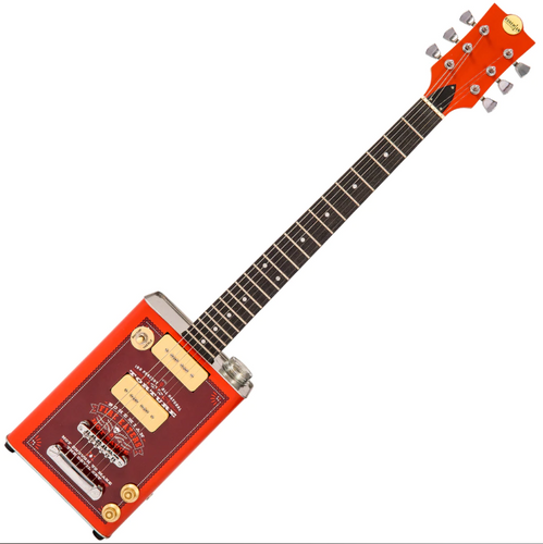 זוית נוספת Bohemian Oil Can Guitar - 2 P90's - Hot Sauce