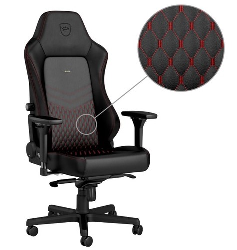 כסא גיימינג עור אמיתי Noblechairs HERO Real Leather Gaming Chair Black/Red