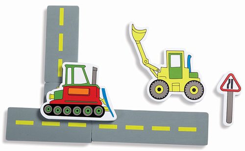 סט דמויות להתאמה ומשחק באמבטיה - כלי עבודה וכבישים 26 חלקים