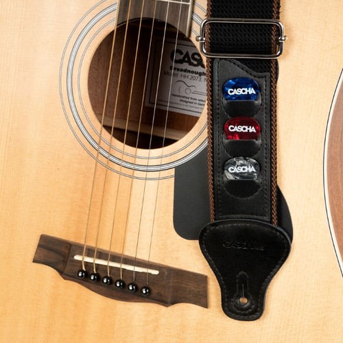 רצועה לגיטרה CASCHA GUITAR STRAP POLY COTTON BLACK HH2259