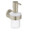 40448EN1 GROHE | מתקן לסבון נוזלי 160 מ"ל גרואה ESSENTIALS כולל מאחז קיר | מתכת וזכוכית.