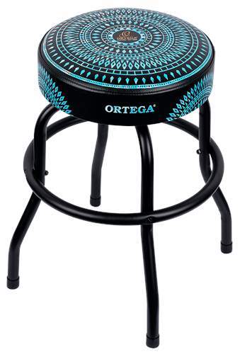 כיסא בר עגול לגיטריסט בצבע שחור כחול Ortega OBS24-BLKC