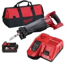 מסור חרב נטען 18V ללא פחמים + סוללה 5.0AH מבית Milwaukee
