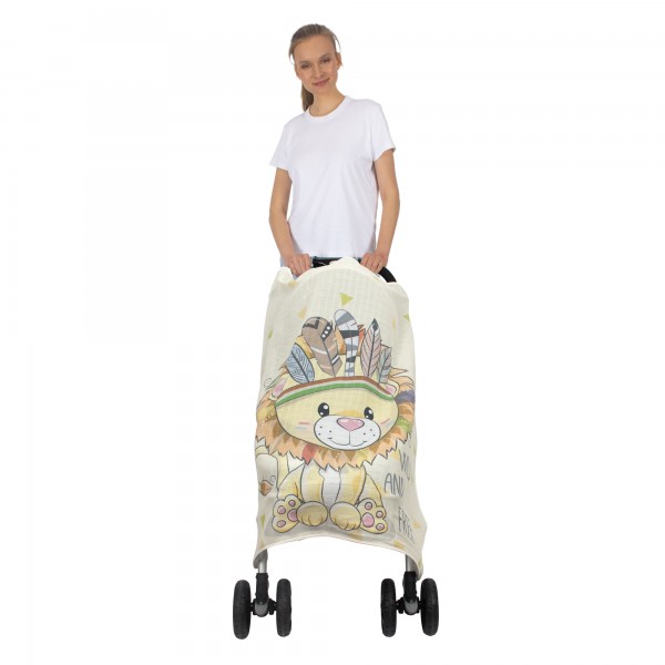 עטיפת עגלת מוסלין מודפסת מיקום