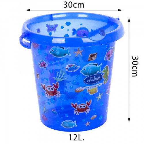 דלי שקוף בדוגמת 12 L.