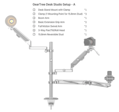 זרוע מתכווננת Ulanzi 2745 falcam geartree damping arm