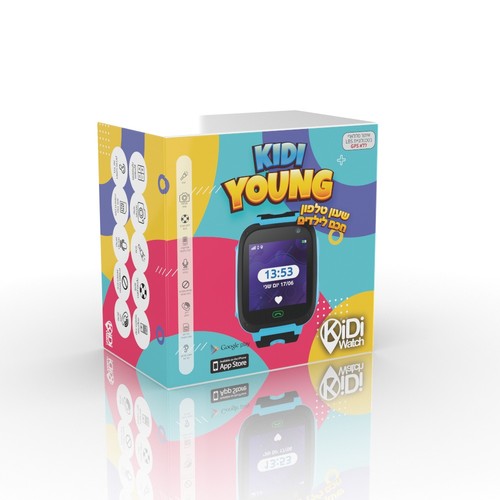 שעון טלפון חכם לילדים קידי ווטש Young LBS 2G עם אפליקציה לשליטה מרחוק ע