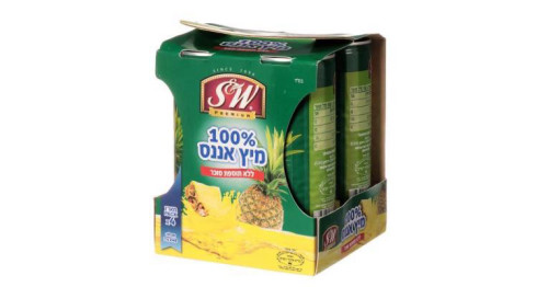 6 רביעיית מיץ אננס טבעי 100% Pineapple Juice