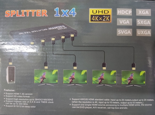  מפצל 1X4 HDMI Splitter With 4K
