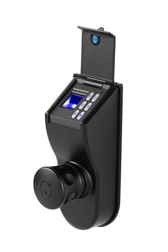 מנעול לדלת עם טביעת אצבע וקודן ונוס שחור elock