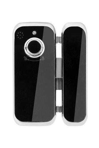 מנעול לדלת זכוכית עם טביעת אצבע וקודן elock קריסטל