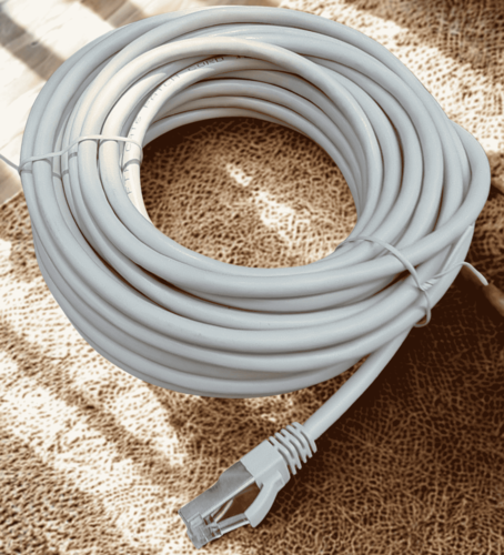 כבל רשת CAT6 10M אפור, מגשר מסוכך