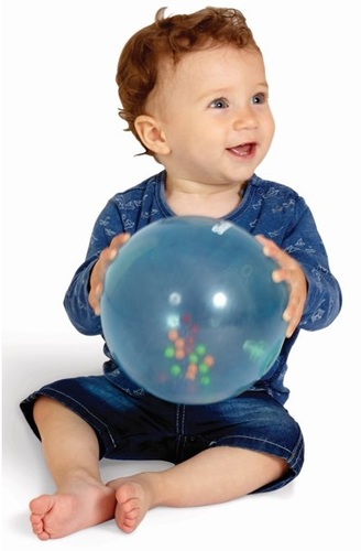 כדור RAINBOW רך שקוף עם מיני כדורים בצבעי הקשת 18 ס