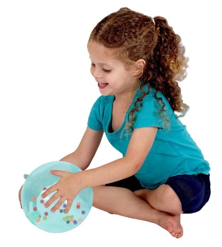כדור RAINBOW רך שקוף עם מיני כדורים בצבעי הקשת 18 ס