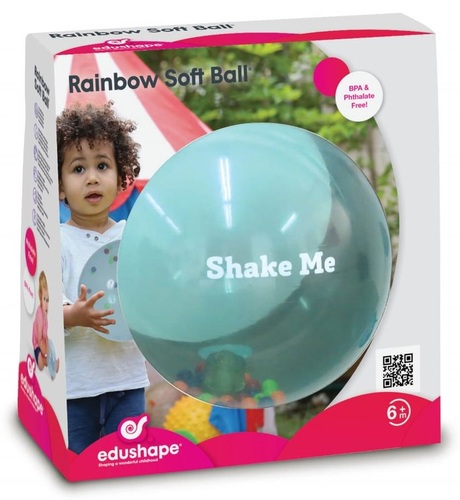 כדור RAINBOW רך שקוף עם מיני כדורים בצבעי הקשת 18 ס
