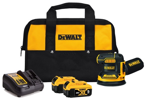 מלטשת אקצנטרית נטענת+ שתי סוללות 5.0AH דגם DCW210N מבית DeWALT 