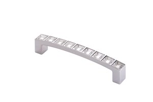 ידית 550 קריסטל שקוף / כרום - 128 מ"מ